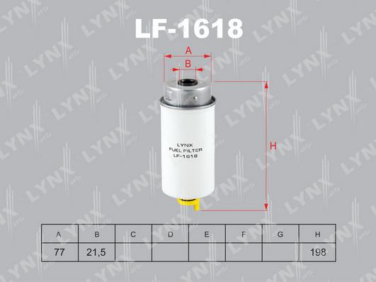 LYNXauto LF-1618 - Топливный фильтр autosila-amz.com