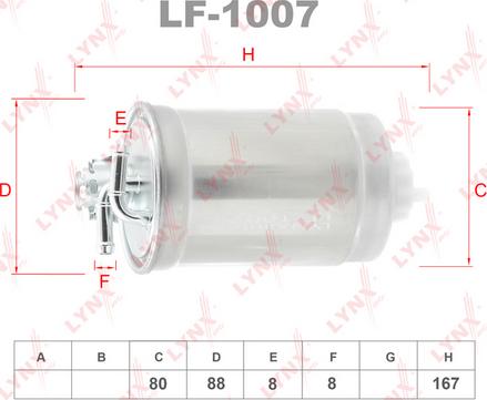 LYNXauto LF-1007 - Топливный фильтр autosila-amz.com