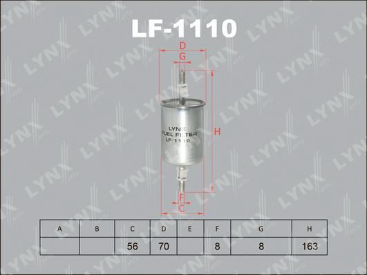 LYNXauto LF-1110 - Топливный фильтр autosila-amz.com