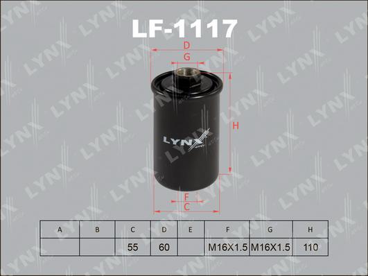 LYNXauto LF-1117 - Топливный фильтр autosila-amz.com