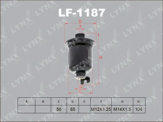 LYNXauto LF-1187 - Топливный фильтр autosila-amz.com