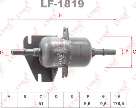 LYNXauto LF-1819 - Топливный фильтр autosila-amz.com