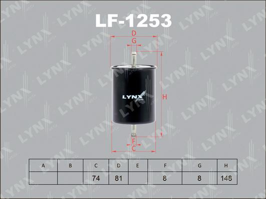 LYNXauto LF-1253 - Топливный фильтр autosila-amz.com