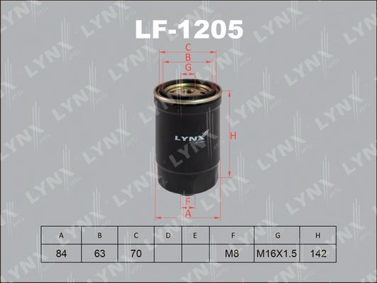 LYNXauto LF-1205 - Топливный фильтр autosila-amz.com