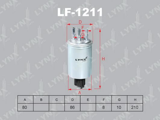 LYNXauto LF-1211 - Топливный фильтр autosila-amz.com