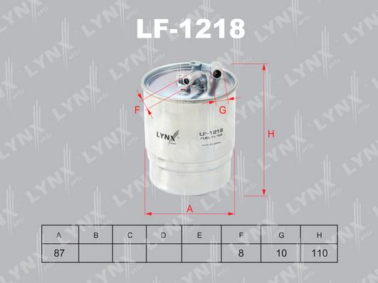 LYNXauto LF-1218 - Фильтр топливный JEEP Commander 3.0D 06-10 / Grand Cherokee 3.0D 06-10 MERCEDES-BENZ A160D-200D(W16 autosila-amz.com
