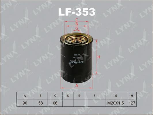 LYNXauto LF-353 - Топливный фильтр autosila-amz.com