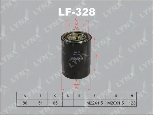 LYNXauto LF-328 - Топливный фильтр autosila-amz.com