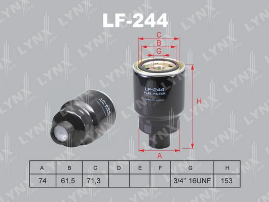 LYNXauto LF-244 - Топливный фильтр autosila-amz.com