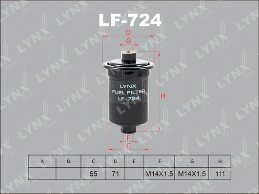 LYNXauto LF-724 - Топливный фильтр autosila-amz.com