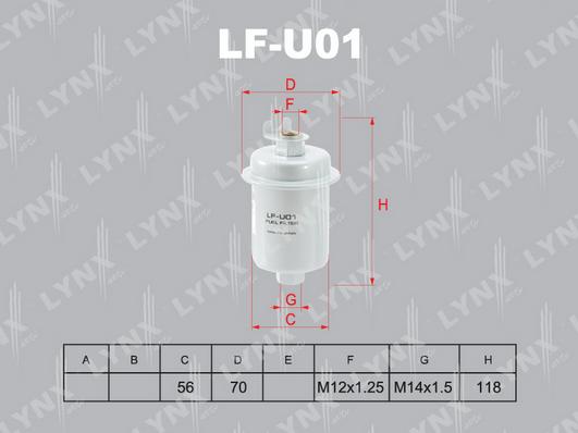 LYNXauto LF-U01 - Топливный фильтр autosila-amz.com