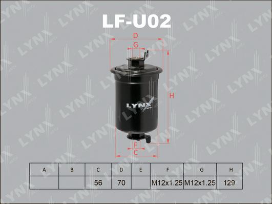 LYNXauto LF-U02 - Топливный фильтр autosila-amz.com