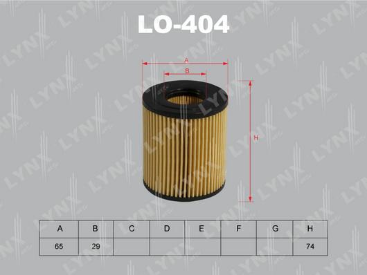 LYNXauto LO-404 - Масляный фильтр autosila-amz.com
