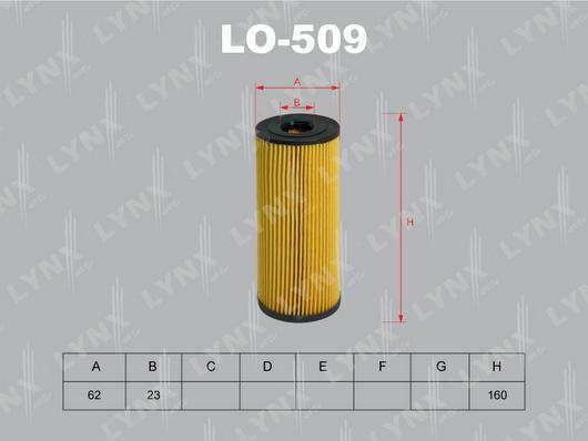LYNXauto LO-509 - Масляный фильтр autosila-amz.com