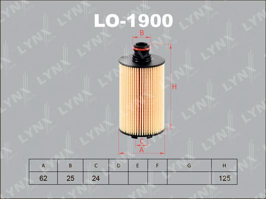 LYNXauto LO-1900 - Масляный фильтр autosila-amz.com