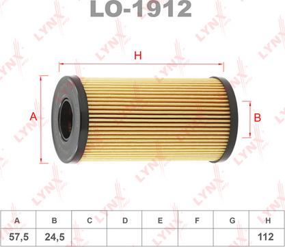 LYNXauto LO-1912 - Фильтр масляный MERCEDES-BENZ C180D-200D(W205) 14>, NISSAN Qashqai(J10) 1.6D 07> / X-Trail(T31) 1.6D 06>, OPEL Movano A 2.5D 03> autosila-amz.com