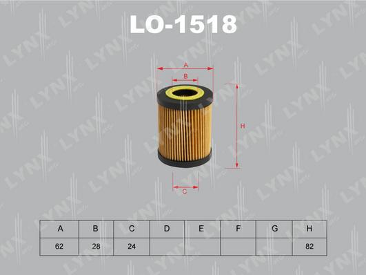 LYNXauto LO-1518 - Фильтр масляный CADILLAC CTS 2.6 02> OPEL Astra G 1.8 98-05/Omega B 2.5-3.2 94-03/Vectra B 1.8-2.6 autosila-amz.com