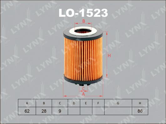 LYNXauto LO-1523 - Масляный фильтр autosila-amz.com