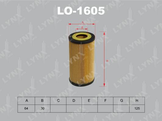 LYNXauto LO-1605 - Масляный фильтр autosila-amz.com