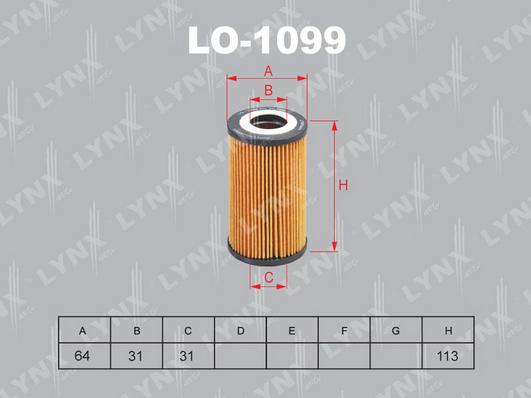 LYNXauto LO-1099 - Масляный фильтр autosila-amz.com