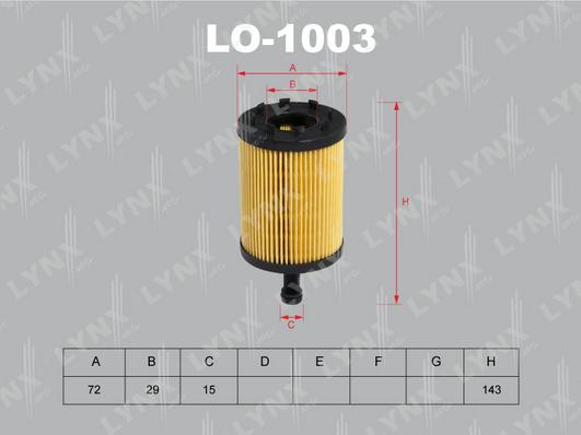 LYNXauto LO-1003 - Масляный фильтр autosila-amz.com