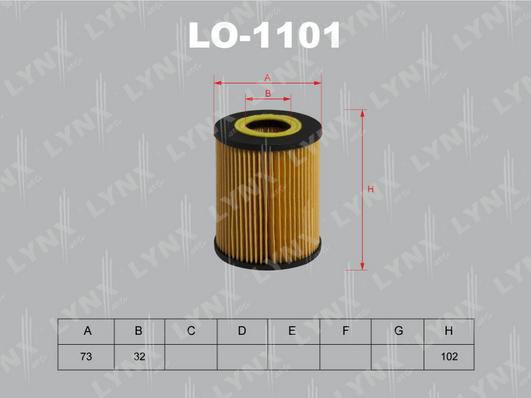 LYNXauto LO-1101 - Масляный фильтр autosila-amz.com