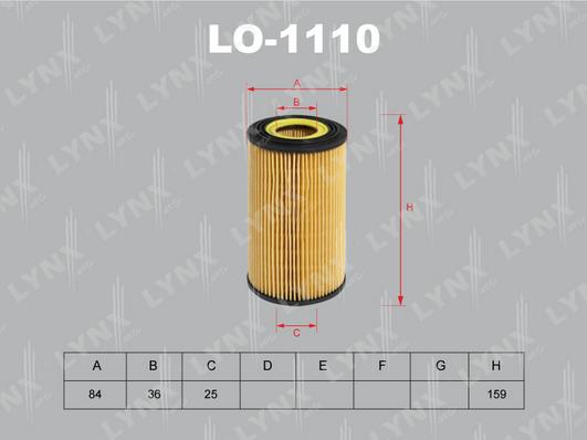 LYNXauto LO-1110 - Масляный фильтр autosila-amz.com