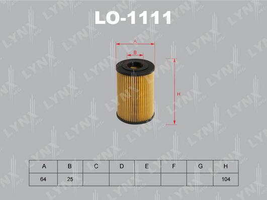 LYNXauto LO-1111 - Масляный фильтр autosila-amz.com