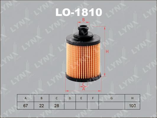 LYNXauto LO-1810 - Масляный фильтр autosila-amz.com