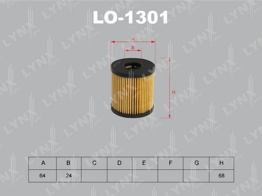 LYNXauto LO-1301 - Масляный фильтр autosila-amz.com