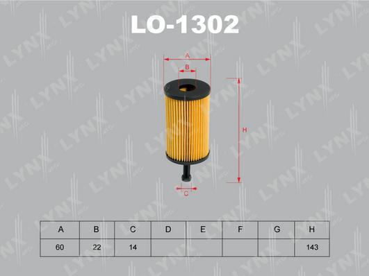 LYNXauto LO-1302 - Масляный фильтр autosila-amz.com