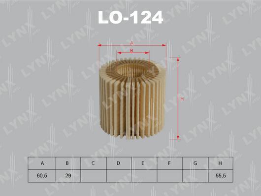 LYNXauto LO-124 - Масляный фильтр autosila-amz.com