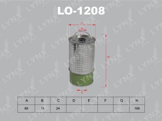 LYNXauto LO-1208 - Масляный фильтр autosila-amz.com