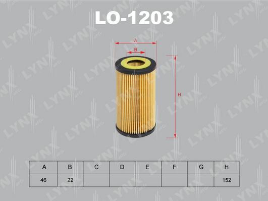 LYNXauto LO-1203 - Масляный фильтр autosila-amz.com