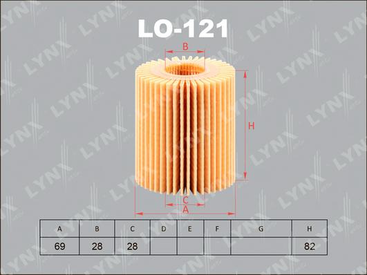 LYNXauto LO-121 - Масляный фильтр autosila-amz.com