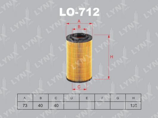 LYNXauto LO-712 - Масляный фильтр autosila-amz.com