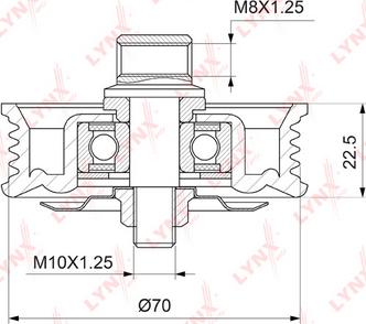 LYNXauto PB-5045 - Ролик, поликлиновый ремень autosila-amz.com