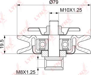 LYNXauto PB-5048 - Ролик, поликлиновый ремень autosila-amz.com