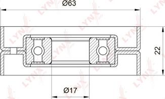 LYNXauto PB-5022 - Ролик, поликлиновый ремень autosila-amz.com