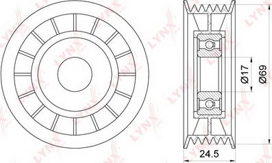 LYNXauto PB-5162 - Ролик, поликлиновый ремень autosila-amz.com