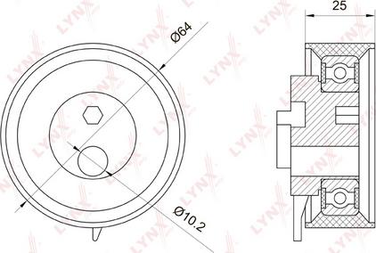 LYNXauto PB-1071 - Натяжной ролик, зубчатый ремень ГРМ autosila-amz.com
