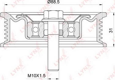 LYNXauto PB-7061 - Ролик, поликлиновый ремень autosila-amz.com