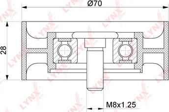 LYNXauto PB-7204 - Ролик ремня приводного TOYOTA AURIS/AVENSIS/COROLLA/RAV 4 2.0D/2.2D 05- autosila-amz.com