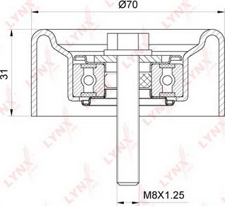 LYNXauto PB-7205 - Ролик, поликлиновый ремень autosila-amz.com