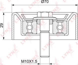 LYNXauto PB-7207 - Ролик, поликлиновый ремень autosila-amz.com