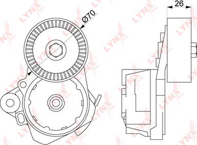 LYNXauto PT-3049 - Натяжитель руч.ремня с роликом LEXUS GS460/LS460 2005 => autosila-amz.com
