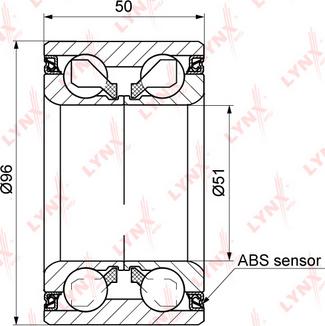 LYNXauto WB-1207 - Подшипник ступицы передний/задний с ABS (50x51x96) AUDI Q7(4L / 4M) 3.0D-6.0D 06> VW Touareg(7L / 7 autosila-amz.com