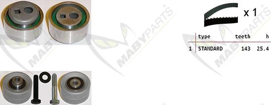 Mabyparts OBK010438 - Комплект зубчатого ремня ГРМ autosila-amz.com