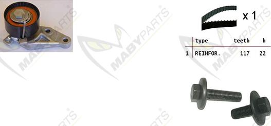 Mabyparts OBK010100 - Комплект зубчатого ремня ГРМ autosila-amz.com