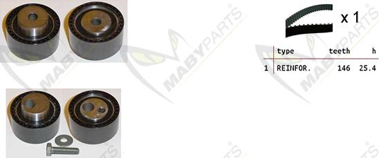 Mabyparts OBK010181 - Комплект зубчатого ремня ГРМ autosila-amz.com